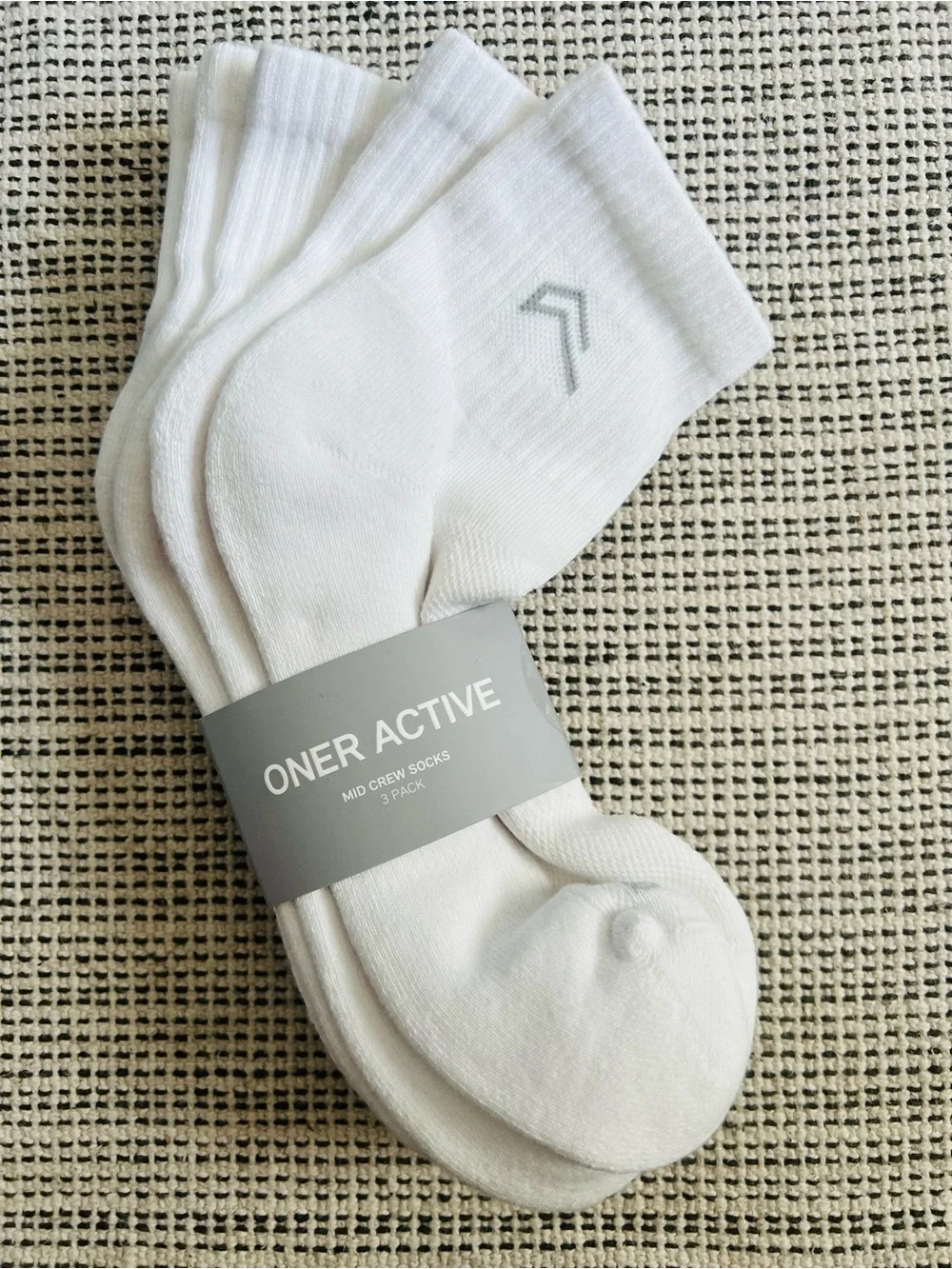 Oner Active CREW SOCKS 3 PACK WITH GRAY LOGO - Picture 1 of 2
